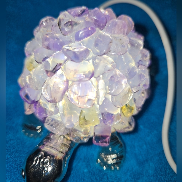 108x70x50mm (approx) Ametrine Turtle Lamp, USB Power Cord, On/Off Switch, NWT! - Picture 9 of 10